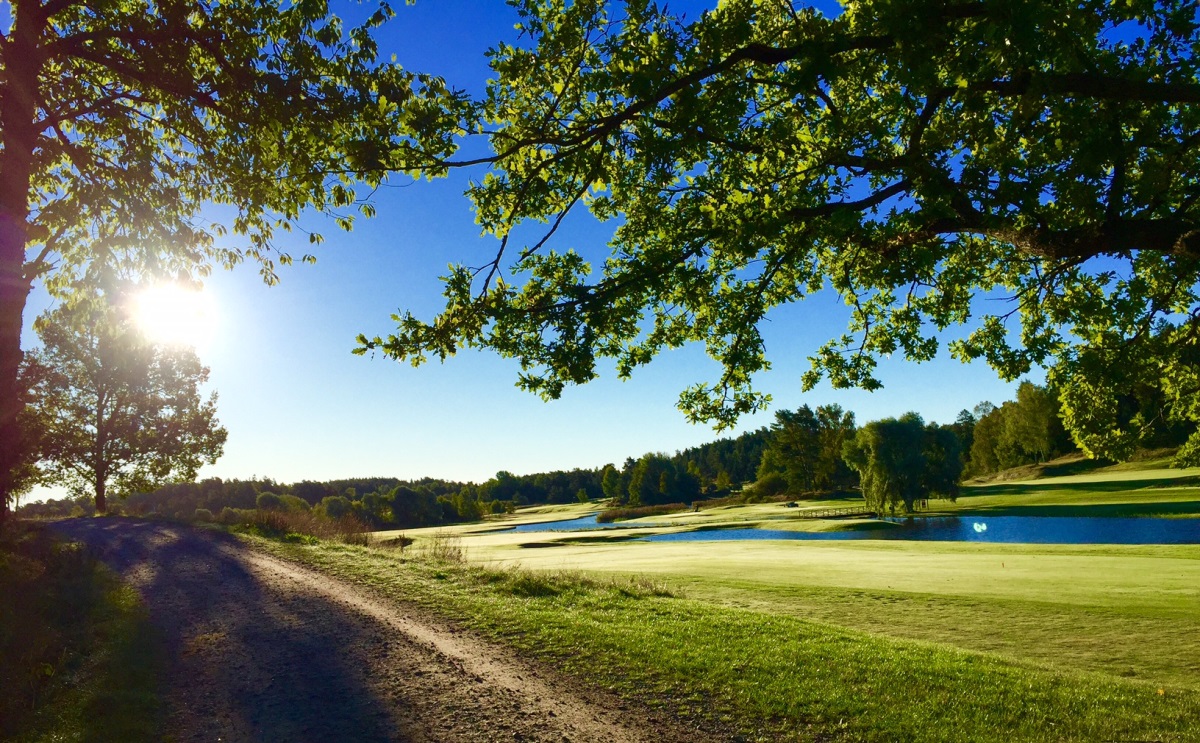 fågelbro golfbana med fin sjö